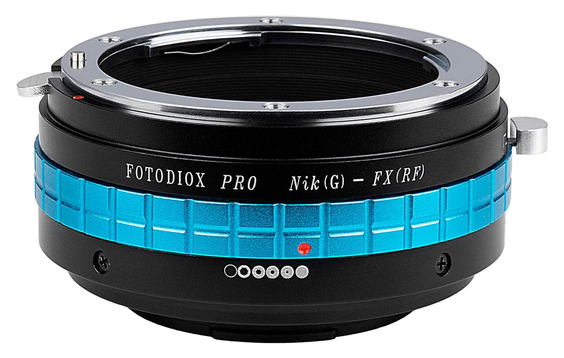 Fotodiox Pro Lens Mount Adapter - Nikon Nikkor F Mount G-Type D/SLR Lens to Fuji Film X-Series Mirrorless Camera Body (X-Mount), with Built-in Aperture Control Dial