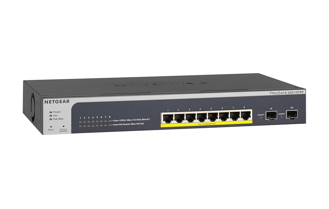 Netgear GS510TPP Gigabit Ethernet Smart Managed Pro Switch (Black)