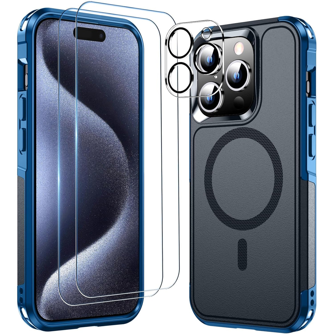 MOZOTER Magnetic for iPhone 150 Pro Case,[12 FT Shockproof Compatible with Magsafe] [Heavy Duty]-Dark Blue