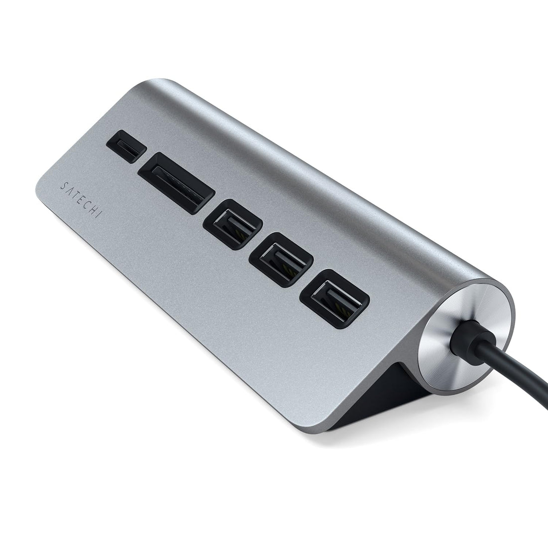 Satechi USB-C Combo Hub for Desktop - USB-A 3.0 Data Ports & Micro/SD Card Readers - for M2/ M1 MacBook Pro/Air, M2/ M1 iPad Pro/Air, M2 Mac Mini, iMac M1 (Space Gray)