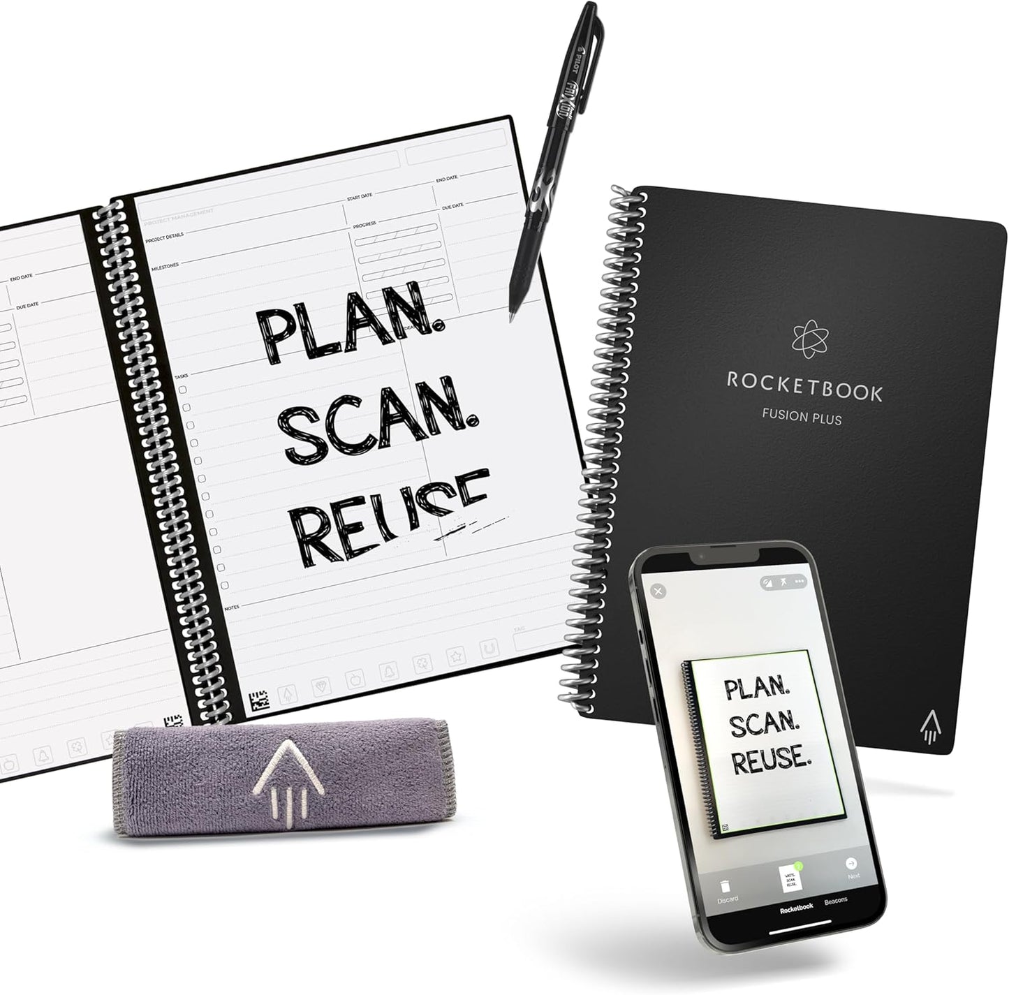 Rocketbook Fusion Plus Smart Reusable Notebook and Planner – Side View