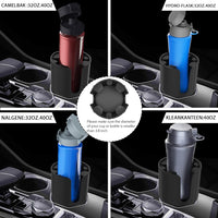 Car Cup Holder Expander with Adjustable Base, 2U-Shaped Groove and Increase Base Depth Compatible with Yeti 14/24/36/46oz Ramblers, Hydro Flasks 32/40oz, Other Large Bottles Mugs in 3.2"-4.0" (2)