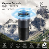 Peakseries Cypress Portable H13 HEPA Filter Air Purifier | UVC LED Air Sanitation | Super Silent | USB Power | Stroller, Travel-Size, Office