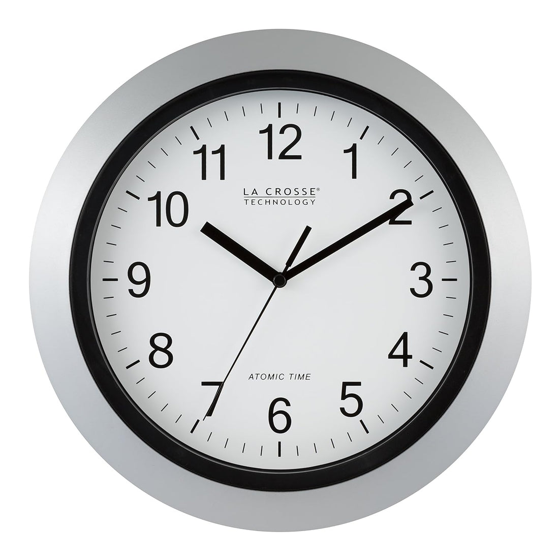 La Crosse Technology WT-3129S-INT 12 Inch Atomic Analog Wall Clock, Silver