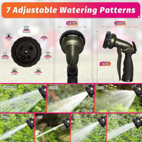 AUTOMAN Garden Hose Nozzle - 7 Patterns Sprayer, 100% Metal High Pressure Spray Nozzle, Labor-Saving Design, Heavy Duty Water Hose Nozzle for Garden Watering, Car Washing, Window Cleaning,Pets Bathing