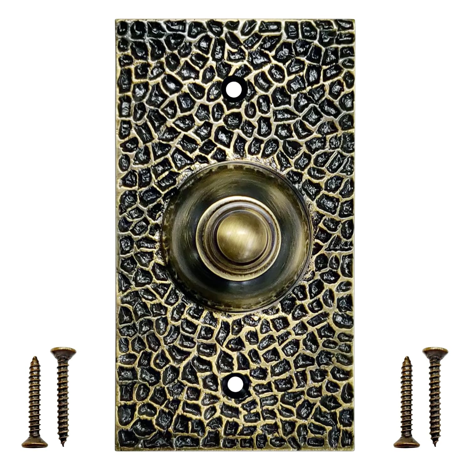 Akatva Door Bell Button – Bell Push Button – Doorbell Chime Wired - Doorbell Button Wired – Door Bell Ringer Button – Doorbell Button Replacement – Wired Doorbell Button - Antique Brass Finish