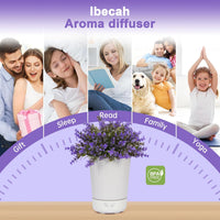 Ibecah Essential Oil Diffuser Aromatherapy Diffuser - Lavender Potted Plants Ultrasonic Humidifier with Auto Shut-Off, Aroma Oil Diffuser for Home Bedroom Office,Super Quiet