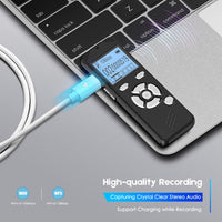 32GB Voice Activated Recorder with Playback - Upgraded Small Digital Voice Recorder for Lectures Meetings USB Rechargeable, Password (32GB)