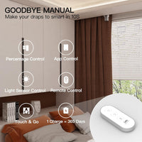 CurBot Smart Curtains Opener - App Control, Google/Alexa Compatible (Hub 1S Req.) - Auto Position Memory -Remote Control - Long Battery Life - With I-Rail, U-Rail, Rod Hook(Moon Silver)