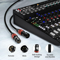 BRIDGEE XLR Microphone Cables (6-Pack 16ft),Braided Premium Balanced XLR Cable 3-Pin Male to Female