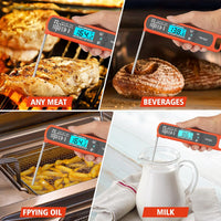 Venigo Digital Meat and Food Thermometer for Cooking and Grilling, Waterproof Instant-Read Cooking Thermometer, Kitchen Probe Thermometer for Baking, Roasting, Smoking, Deep Frying (Orange)