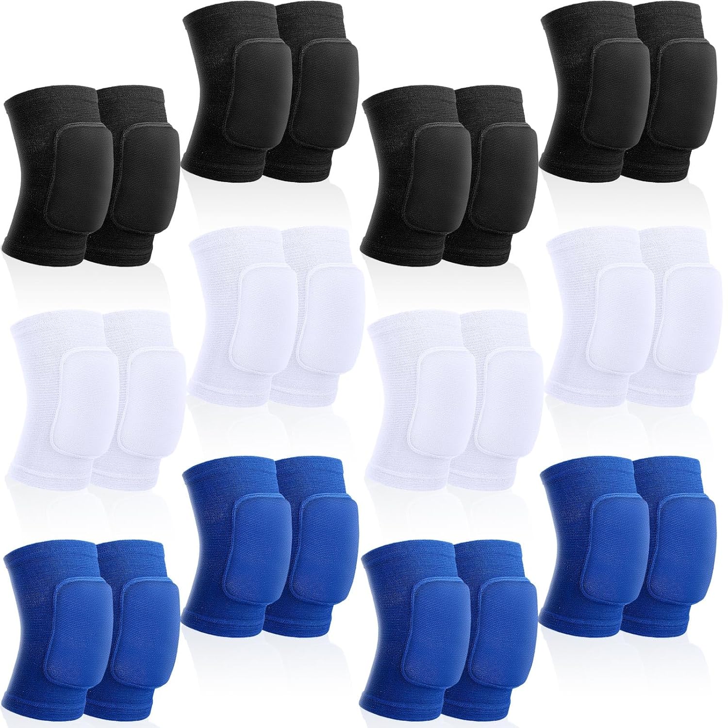 Lenwen 12 Pairs Volleyball Knee Pads for Dancers, Breathable Knee Pads for Men Women Kids, Black Knee Braces for Volleyball Football Soccer Dance Yoga Wrestling Running Cycling (Classic Color,Medium)