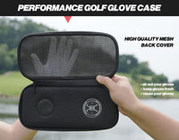 Handy Picks Performance Golf Glove Case - Golf Gloves Holder Case That Protects n Keeps Your Golf Gloves Neat n Dry - Air Flows Through on The Back Cover to Let The Moisture Out (Black)