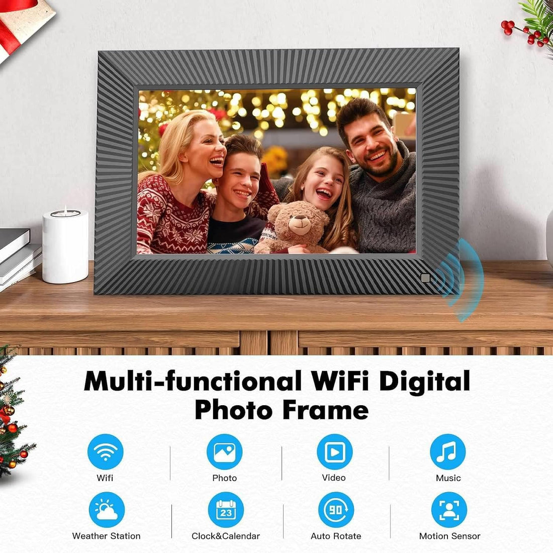 NETHGROW Digital Photo Frame with IPS Touch Screen 32GB, 10.1 inch WiFi Digital Photo Frame for Desktop or Wall Decor, Instantly Share Photos Via App or Email, Unlimited Cloud Storage