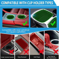 Cup Holder Expander for Car with Adjustable Holder & Base, Matching with Yeti 14/24/36/46oz Ramblers, Hydro Flask, Nalgene, Hold 2.5"-5.1" Large Bottles Mugs Food Drink, Universal Fit Car Cup Holder
