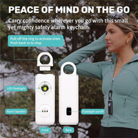 Personal Safety Alarm for Women with LED Flashlight. Safety Improved for Jogger, Walking Pets, and Outdoor Traveling. 130db Loud Siren, USB Type-C Rechargeable. (Milky White)