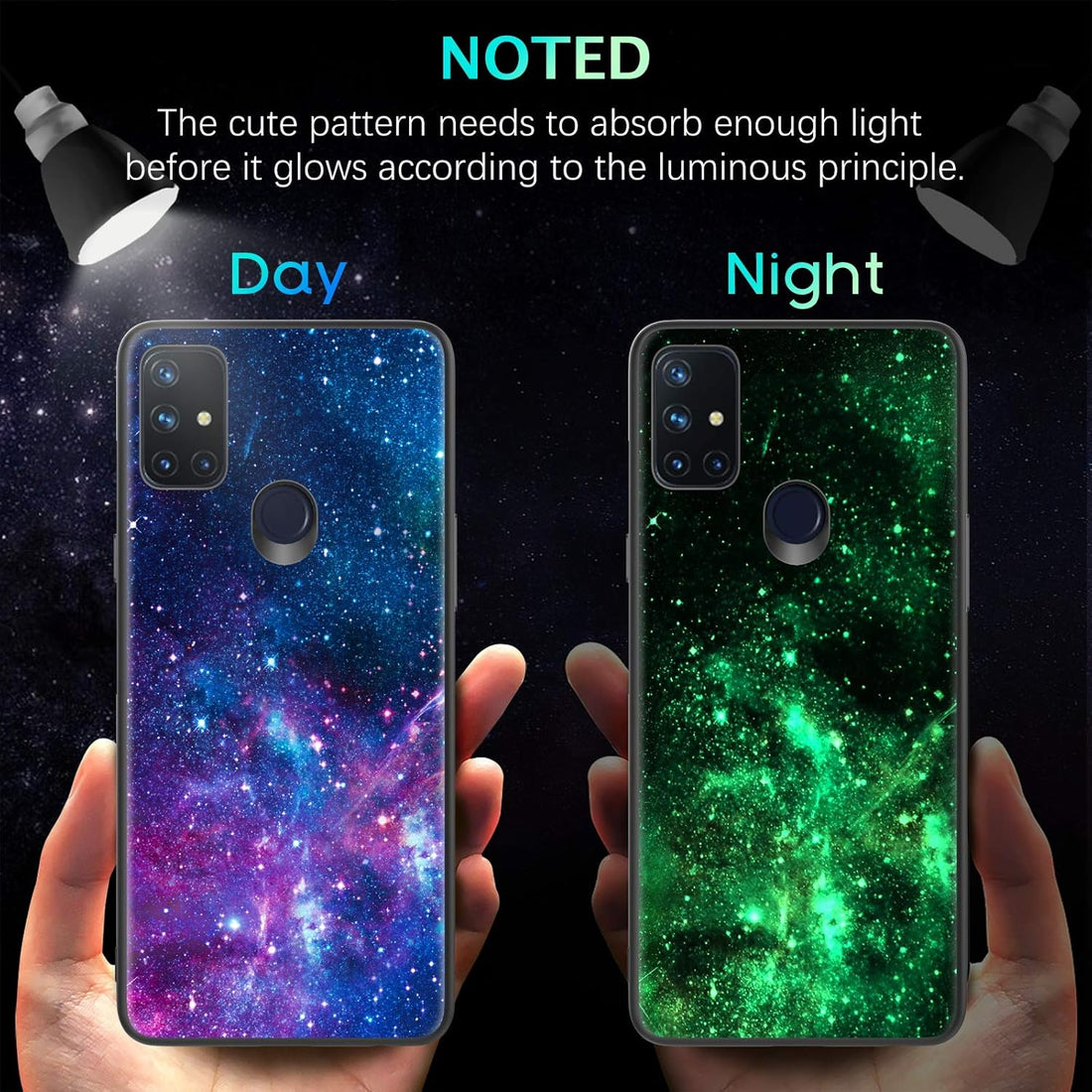 BENTOBEN OnePlus Nord N10 5G Case, Slim Fit Glow in The Dark Hybrid Hard PC Soft TPU Bumper Drop Proof Protective Girls Women Boys Men Cover for One Plus Nord N10 5G 6.49 Inch 2020, Nebula/Galaxy