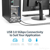 StarTech.com 4 Port USB 3.0 PCIe Card w/ 4 Dedicated 5Gbps Channels (USB 3.1 Gen 1) - UASP - SATA / LP4 Power - PCI Express Adapter Card (PEXUSB3S44V)