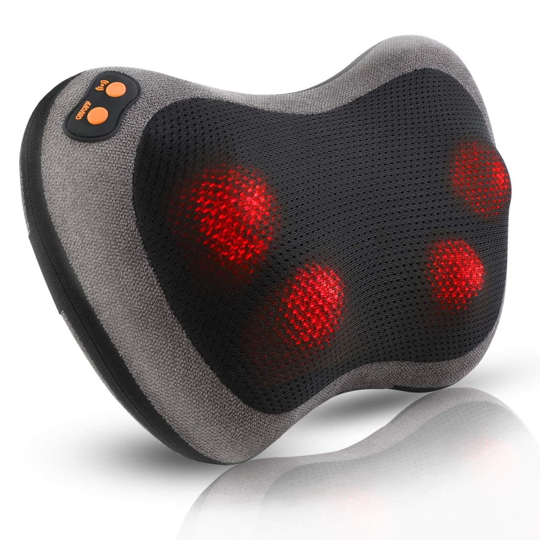 Shiatsu Neck Back Massager Kneading Massage Pillow With Heat for Back, Neck, Lower Back and Shoulder Massager with 4 Heated Rollers Dust Proof Cover Storage Bag for Stress Relax at Home Office and Car