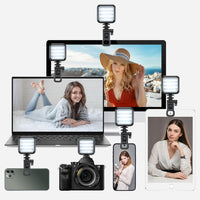 Pixel LED Adjusted 3 Modes Phone Selfie Light Video Conference Lights Rechargeable Clip Fill Video Lighting with Front, for iPhone, Camera, Android, iPad, Laptop, for Makeup, TikTok, Selfie, Vlog