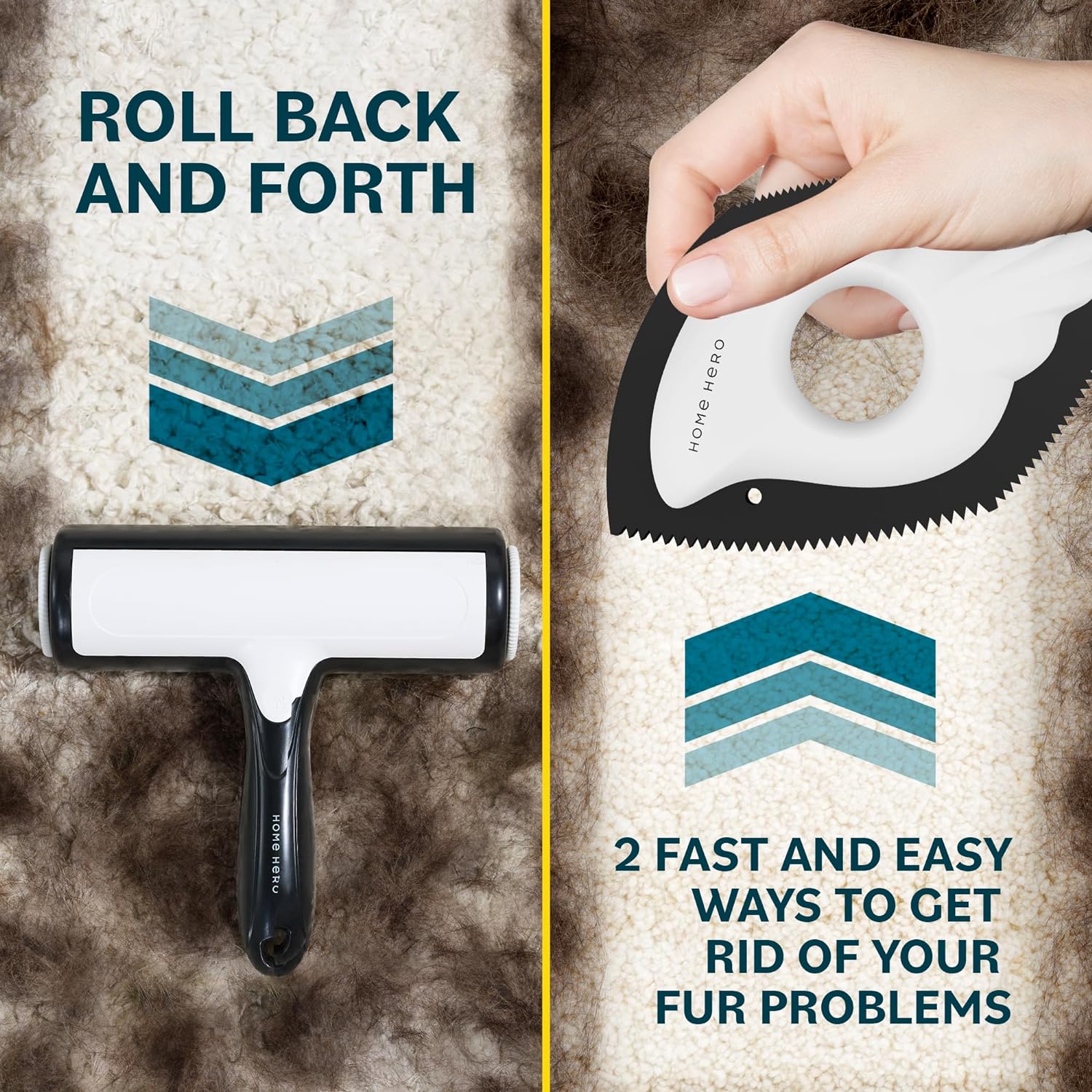 Pet Hair Remover for Couch - Reusable Lint Roller - Essential Pet Supplies Dog Products Pet Products, Dog Hair Remover for Couch, Cat and Dog Hair Remover for Car, (Pet Hair Remover + Detailer)