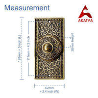 Akatva Decorative Doorbell Button – Finest Quality Bell Push Button – Easy to Install Calling Bell Button – Vintage Décor Doorbell Button Finely Hand Crafted - Antique Brass Finish