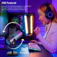 Neewer USB Gaming Microphone with RGB Light Effect, Plug & Play One Click Mute & Gain, for PC Mac PS4 PS5, Cardioid Condenser Mic for Twitch Streaming Game Podcasts, Online Chat and More, CM24