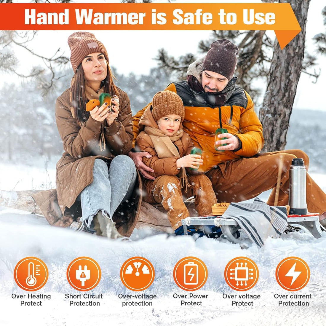 WARMHAND Hand Warmers Rechargeable 2 Pack, Electric Hand Warmers Reusable, Portable Hands Heater Winter Idea Gift for Women and Men, Indoor Outdoor Camping, Fishing, Cycling, Skiing, Massage, Hunting