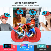 DEVASO Upgraded VR Headset for Nintendo Switch & Switch OLED, Switch Virtual Reality Glasses with Adjustable HD Lenses and Comfortable Head Strap, Labo VR Kit 3D Goggles for Switch Accessories
