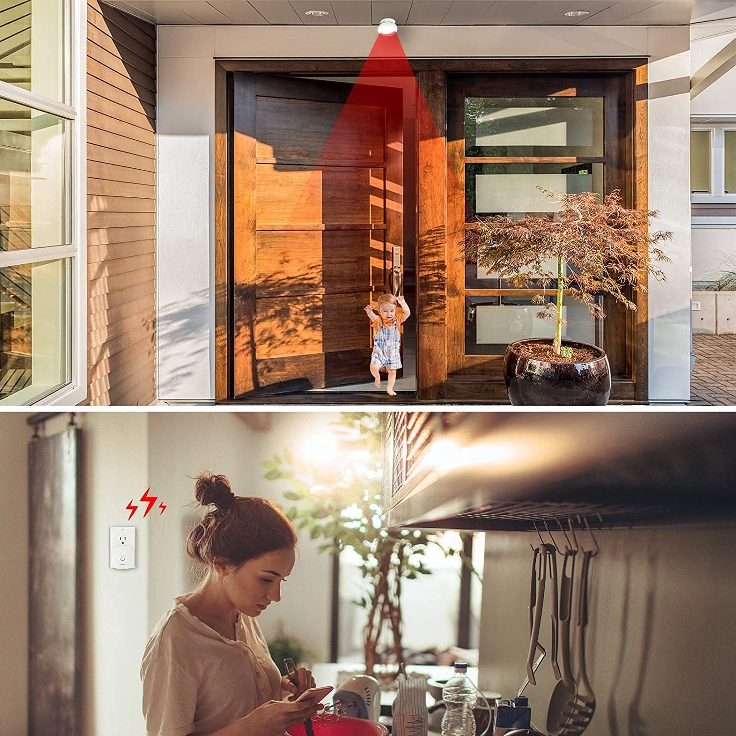 Wireless Motion Sensor Door Chime: Business Entry Doorbell – Back View