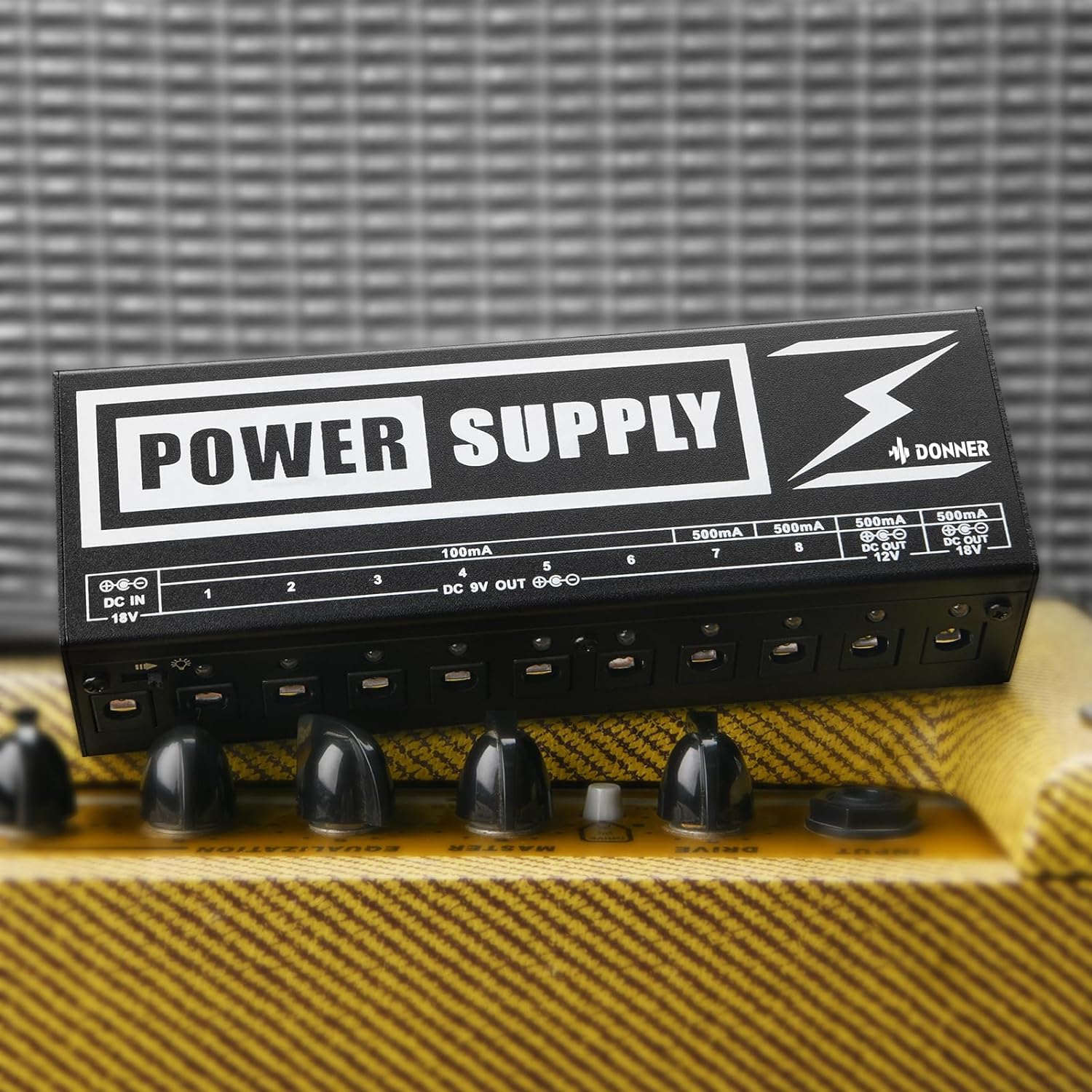 Donner DP-2 Guitar Pedal Power Supply High Current 10 Isolated DC Output for 9V/12V/18V Effect Pedals