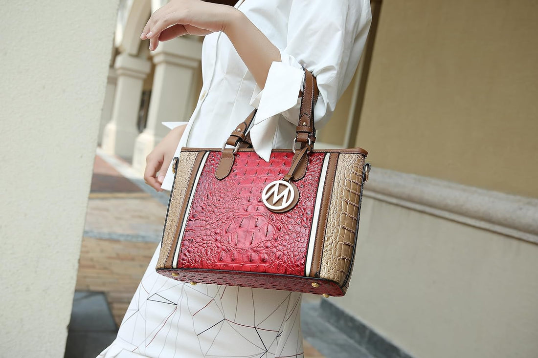 MKF Collection Tote Bag for Women & Wristlet Wallet, Vegan Leather Handbag Set Top-Handle Satchel Shoulder Handbag Purse