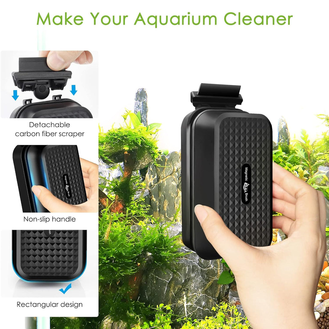 AQQA Magnetic Aquarium Fish Tank Cleaner
