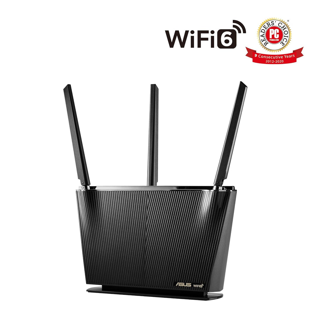 ASUS WiFi 6 Router (RT-AX68U) - Dual Band Gigabit Wireless Router, 3x3 Support, Gaming & Streaming, AiMesh Compatible, Included Lifetime Internet Security, Parental Control, MU-MIMO, OFDMA