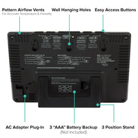 La Crosse Technology 308-1414B Wireless Atomic Digital Color Forecast Station with Alerts Black