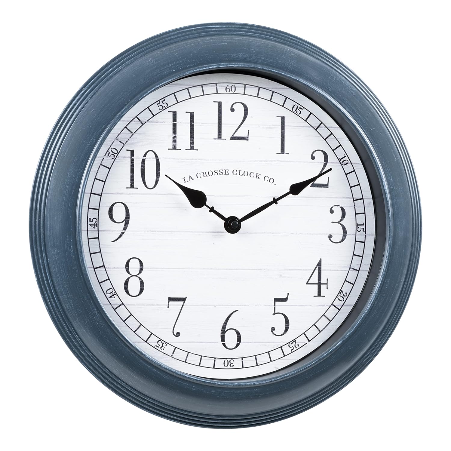 La Crosse Clock 404-3841B 16-inch Everly Gray Quartz Analog Wall Clock