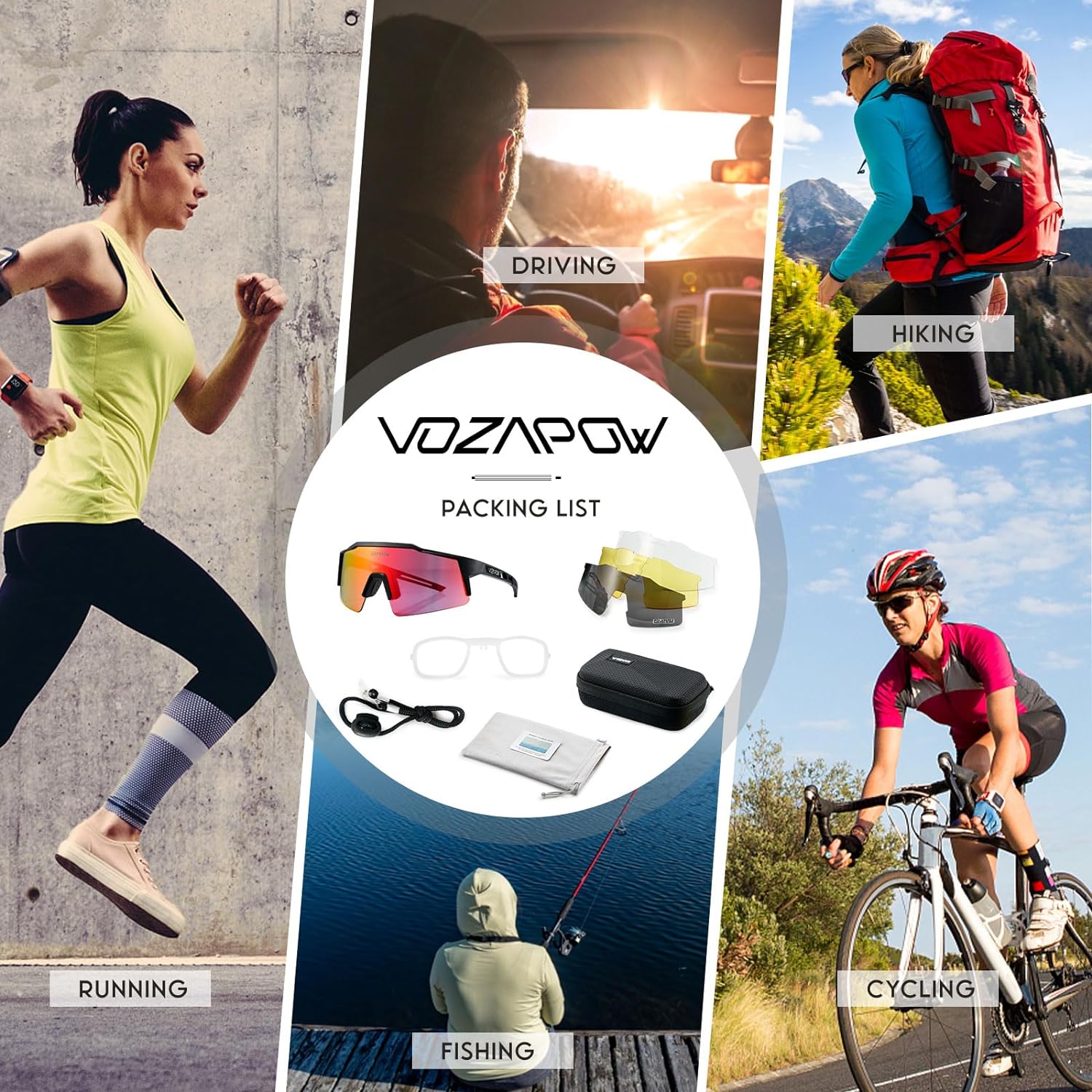 VOZAPOW Cycling Glasses Goggles 5023 (01)