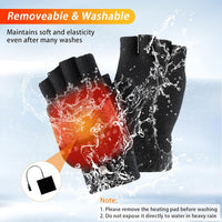 ACETOP USB Heated Gloves for Men and Women, Winter Warm Heating Gloves Electric Fingerless Touchscreen Gloves Full & Half Hands Warmer with 3 Adjustable Temperature, Washable Knitting Laptop Gloves
