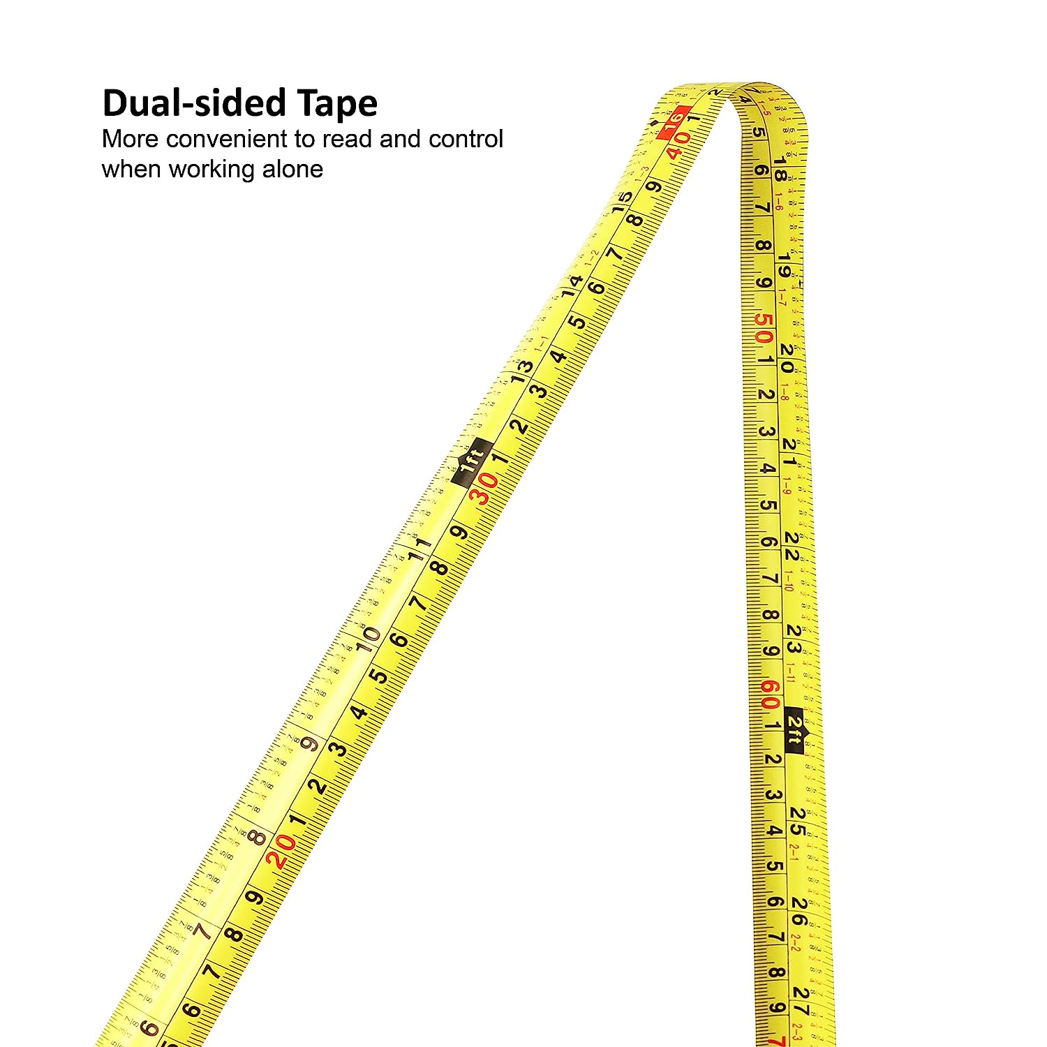 MulWark 26ft Measuring Tape Measure by Imperial Inch Metric Scale with Both-side Metal Blade,Magnetic Tip Hook and Shock Absorbent Case-for Construction,Contractor,Carpenter,Architect,Woodworking