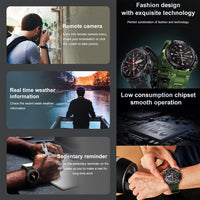 Smart Watch for Men Outdoor Waterproof Tactical Smartwatch Bluetooth Dail Calls Speaker 1.3'' HD Touch Screen Fitness Tracker Watch for Android and iOS