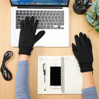 Bencailor 2 Pairs Usb Winter Heated Gloves Mitten Hand Washable Knitting Touchscreen Laptop Gloves (Vivid)