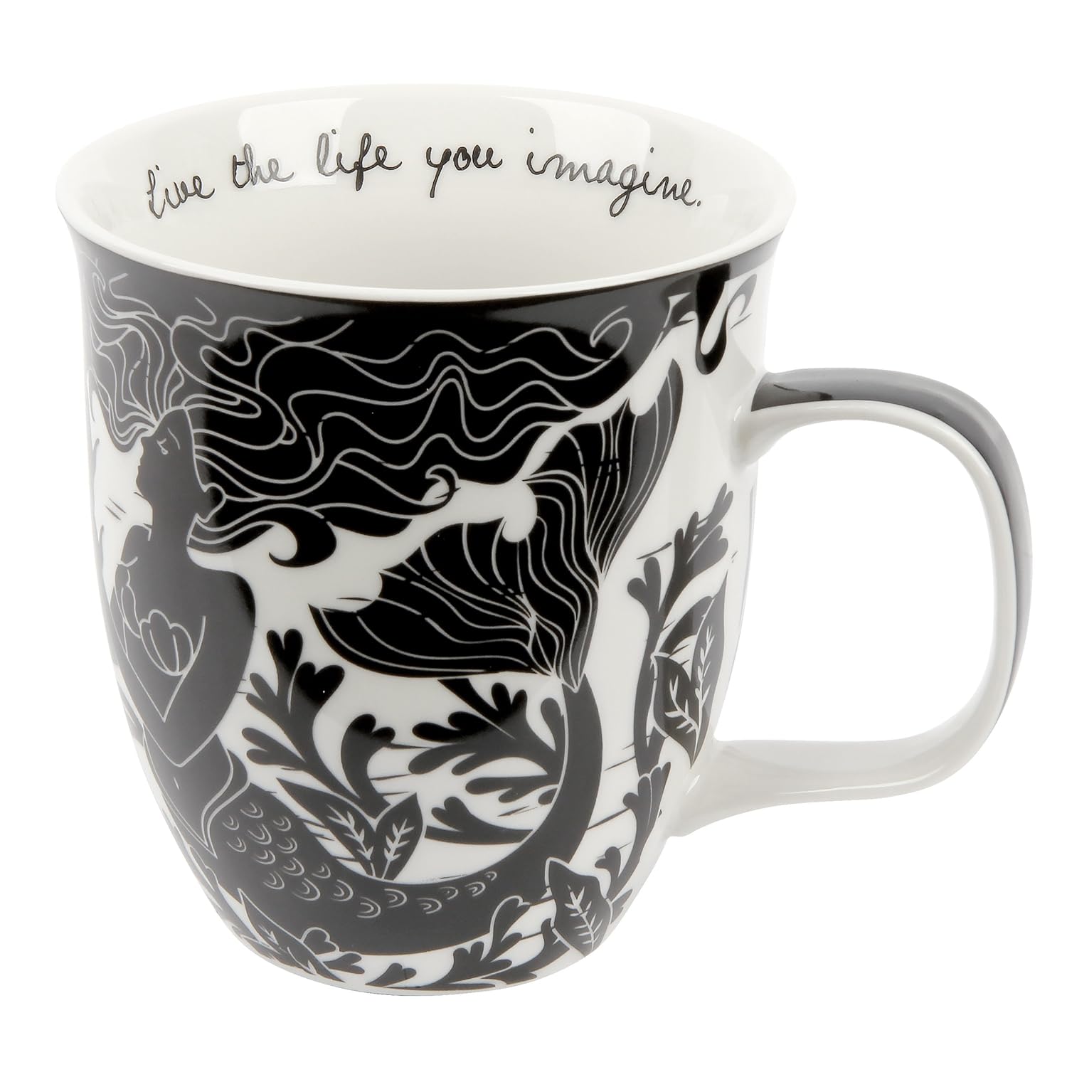 Karma Gifts Boho Black and White Mug, Mermaid