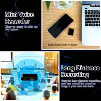 Binrrio Mini Voice Recorder Slim Audio Voice Activated Recorder Small Listening Recording Device, 192 Hours Recording Capacity 3 x 4 x 0.6cm Small Size