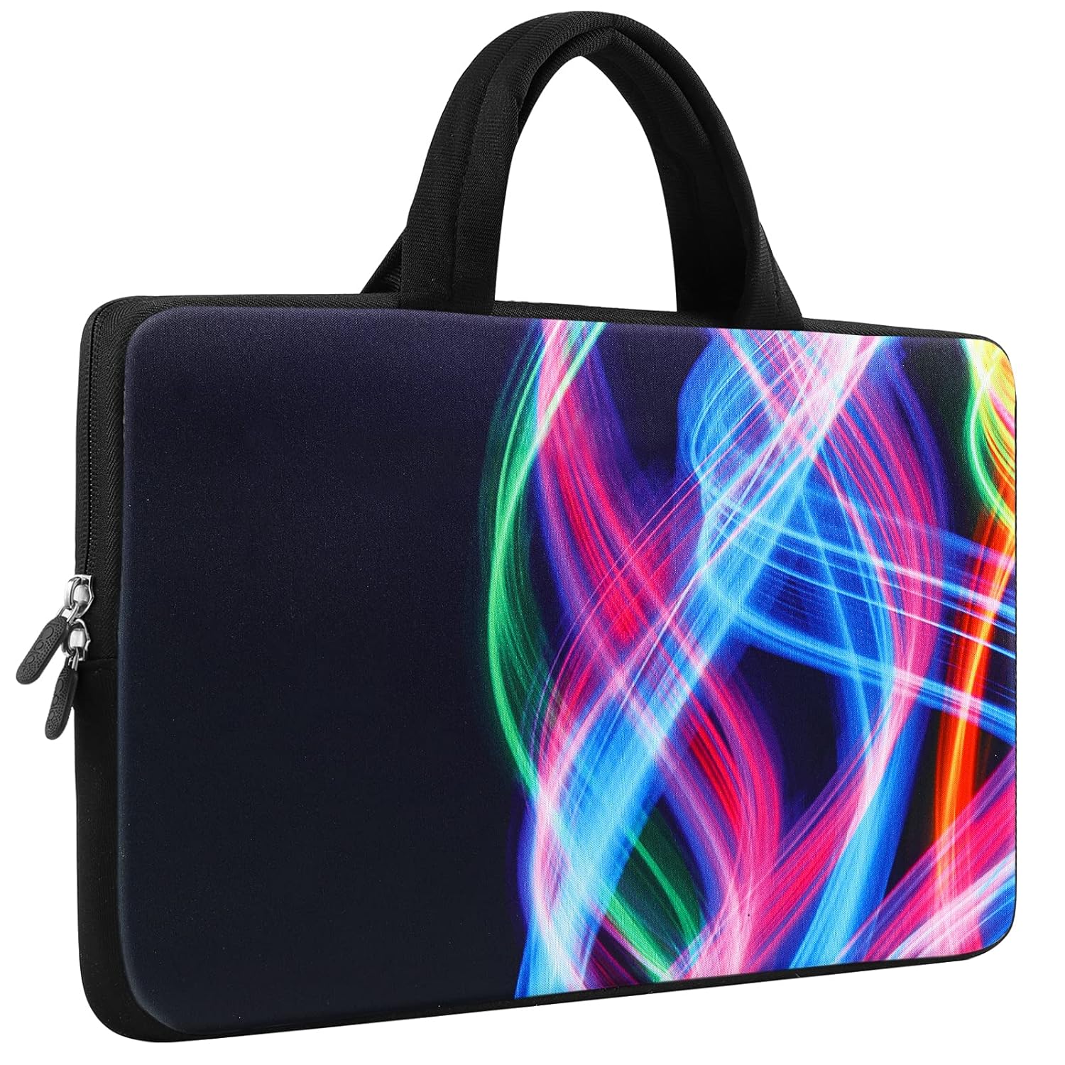 iColor - Colorful 11.6"-12" Inch Netbook/ Laptop / Chromebook / MacBook Ultra-Portable Neoprene Zipper Carrying Bag Sleeve Briefcase Pouch Bag Tote w/ Handle (IHB12-004)