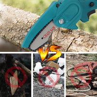 winemana Mini Chainsaw 4 & 6 Inch with 2 Battery, Cordless Battery Powered Electric Chainsaw, Powerful Handheld Small Chain Saws for Wood Cutting, Tree Trimming, Branch Pruning, Garden Tools