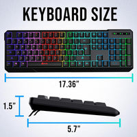 KLIM Chroma Rechargeable Wireless Gaming Keyboard + Slim, Durable, Ergonomic, Quiet, Waterproof, Silent Keys + Backlit Wireless Keyboard for PC PS4 Xbox One Mac + Teclado Gamer + New 2020 Version