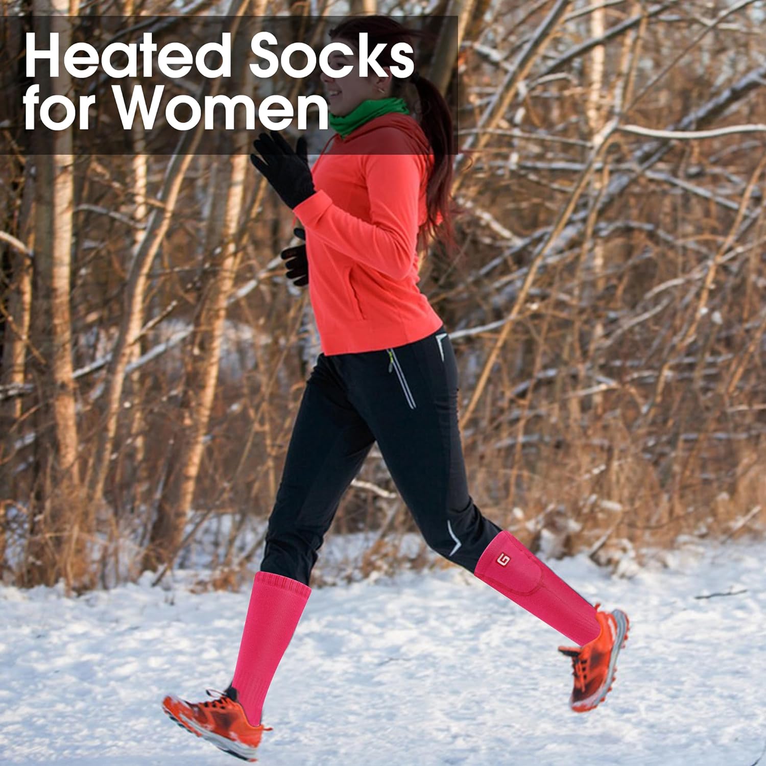 GEMSTONEGO Heated Socks for Women Electric Rechargeable Battery Heated Socks,Winter Cotton Warm Heated Socks for Arthritis,Machine Washable Electric Thermal Heated Socks for Hiking Skiing Camping