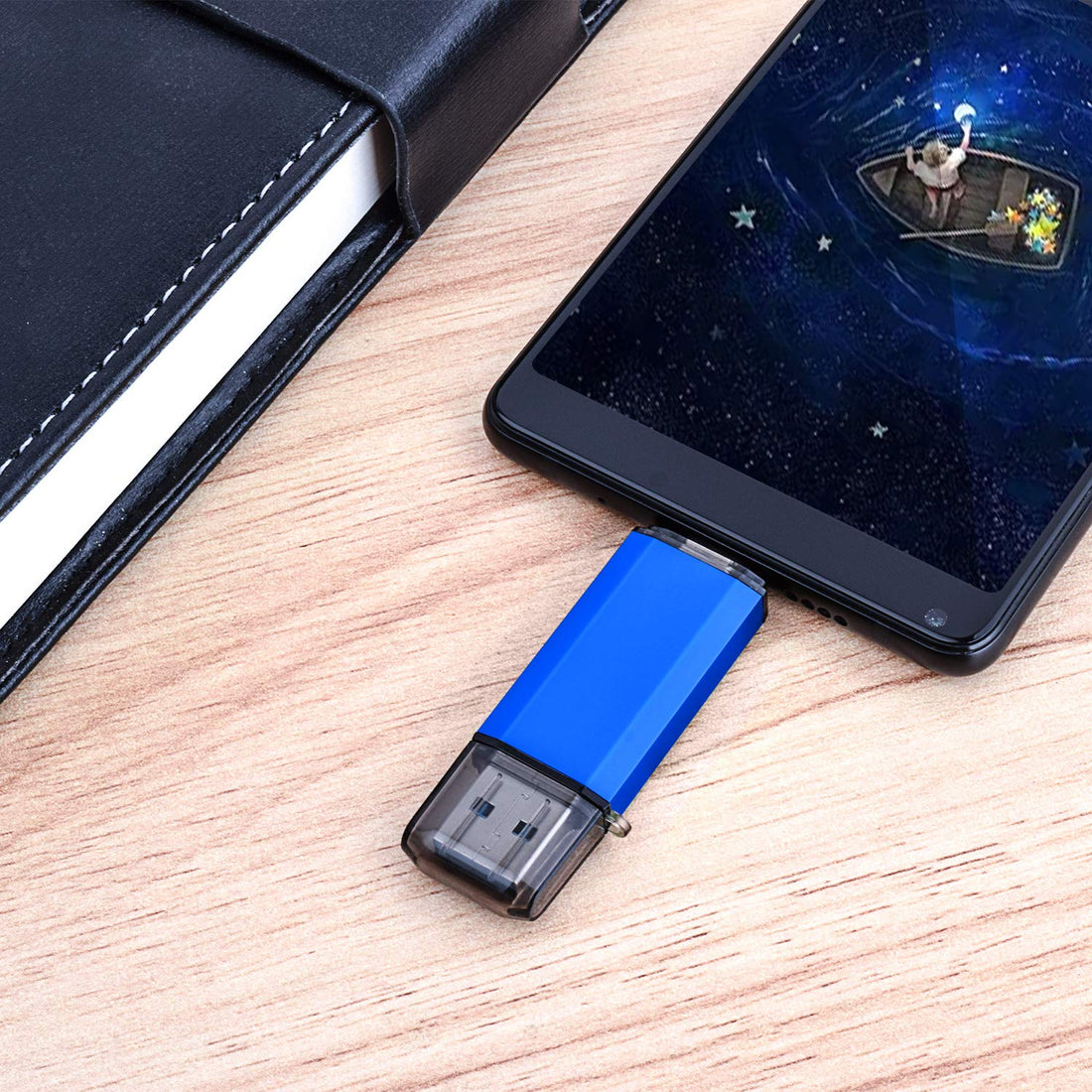 KALSAN 32GB USB Flash Drive, Type C Dual USB Disk(USB-A 3.0/Type C 3.0), High Speed Thumb Drive USB Pen Stick for Type C Smartphones, Tablets, PC, New MacBook-Blue