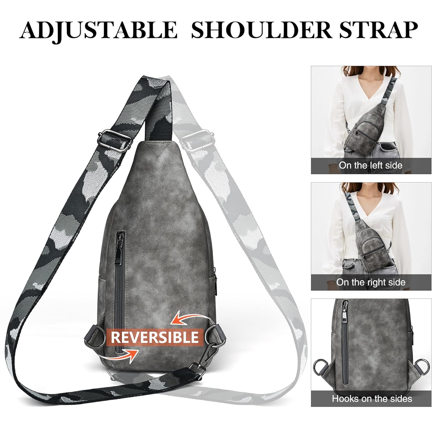 Mroede Sling Bag for Women Crossbody, Crossbody Bags for Women, Chest Bag Fanny Packs for Women Teen Girls for School Travel