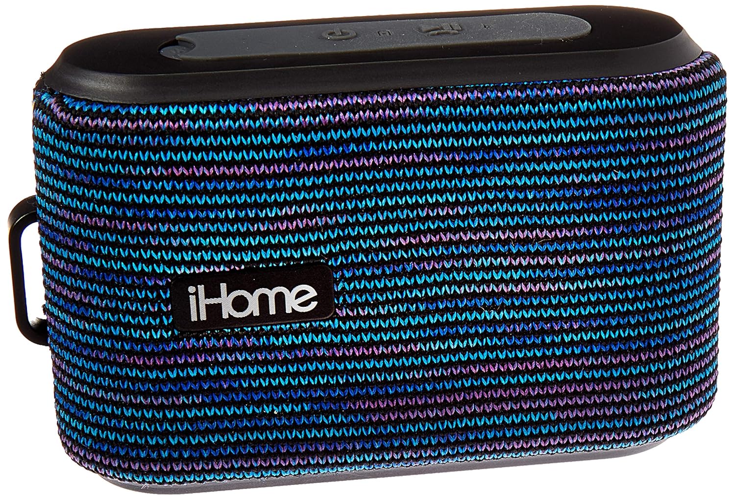 iHome Slip and Water Resistant Fabric Rechargeable Bluetooth Speaker with Speakerphone (Purple/White)